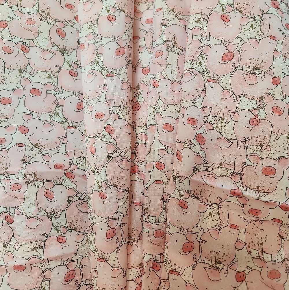 Fabric Pink Pig-Print